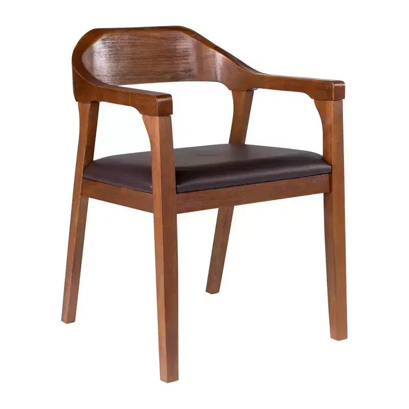 Ensemble de salle à manger extensible 7 pièces Rasmus avec 4 chaises et 2 fauteuils Châtaigne - Boraam : Bois d'acacia, sièges en similicuir