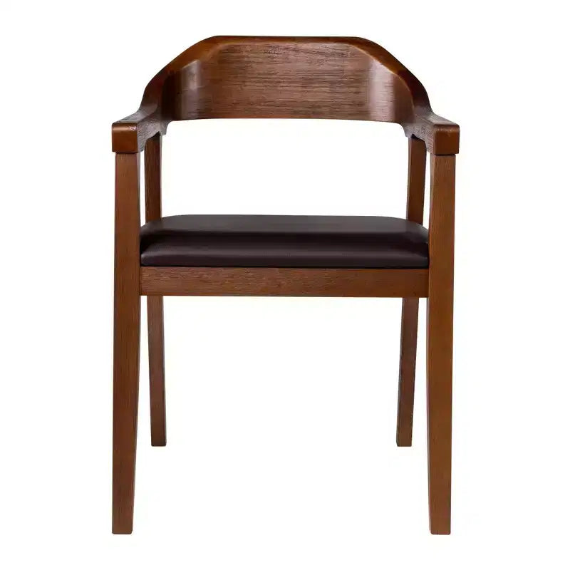 Ensemble de salle à manger extensible 7 pièces Rasmus avec 4 chaises et 2 fauteuils Châtaigne - Boraam : Bois d'acacia, sièges en similicuir