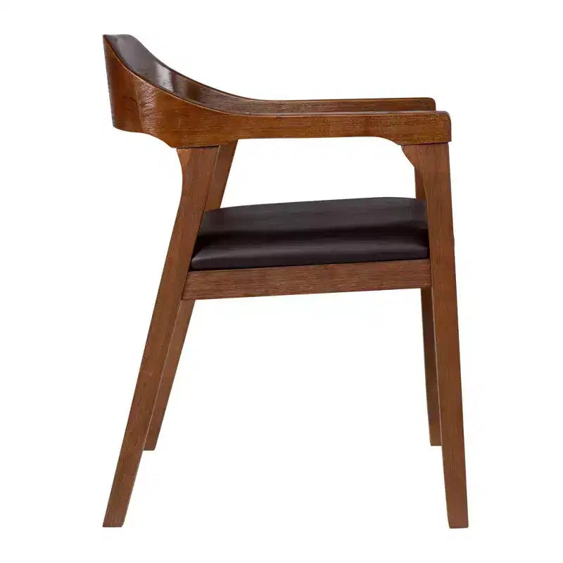 Ensemble de salle à manger extensible 7 pièces Rasmus avec 4 chaises et 2 fauteuils Châtaigne - Boraam : Bois d'acacia, sièges en similicuir