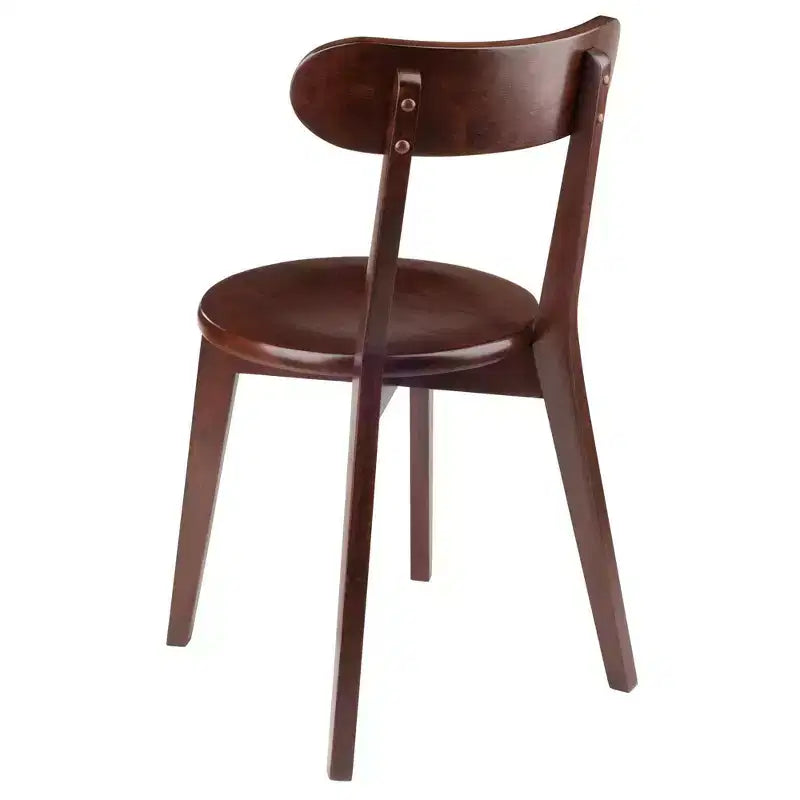 Ensemble repas Pauline 3 pièces Noyer - Winsome : Bois massif, Table carrée, 2 chaises