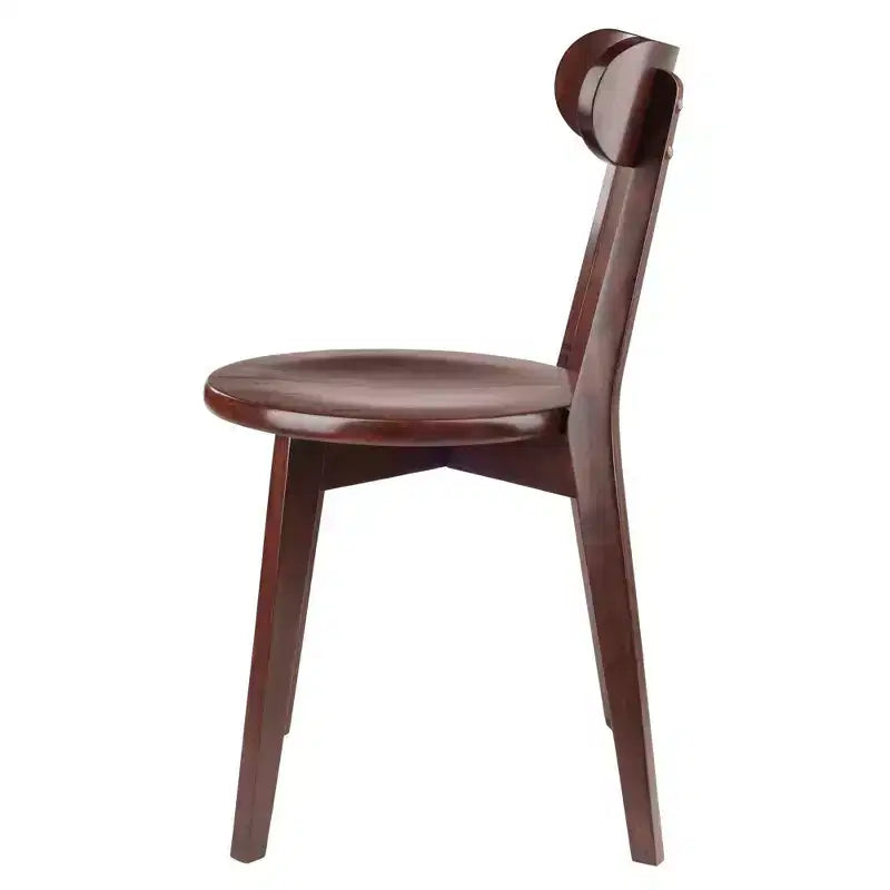 Ensemble repas Pauline 3 pièces Noyer - Winsome : Bois massif, Table carrée, 2 chaises