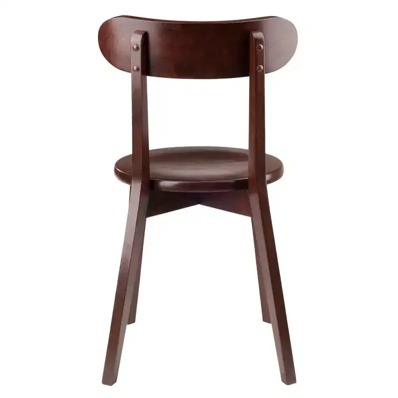Ensemble repas Pauline 3 pièces Noyer - Winsome : Bois massif, Table carrée, 2 chaises