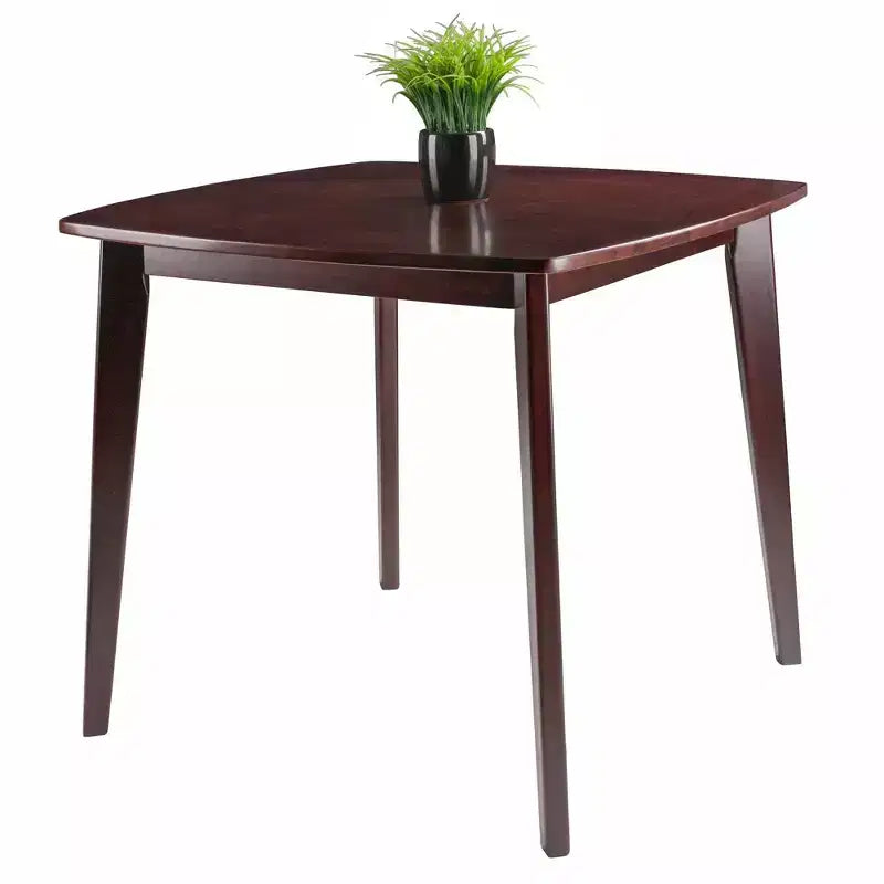 Ensemble repas Pauline 3 pièces Noyer - Winsome : Bois massif, Table carrée, 2 chaises