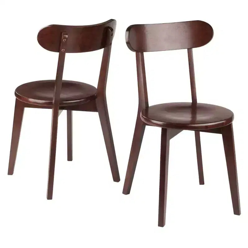 Ensemble repas Pauline 3 pièces Noyer - Winsome : Bois massif, Table carrée, 2 chaises