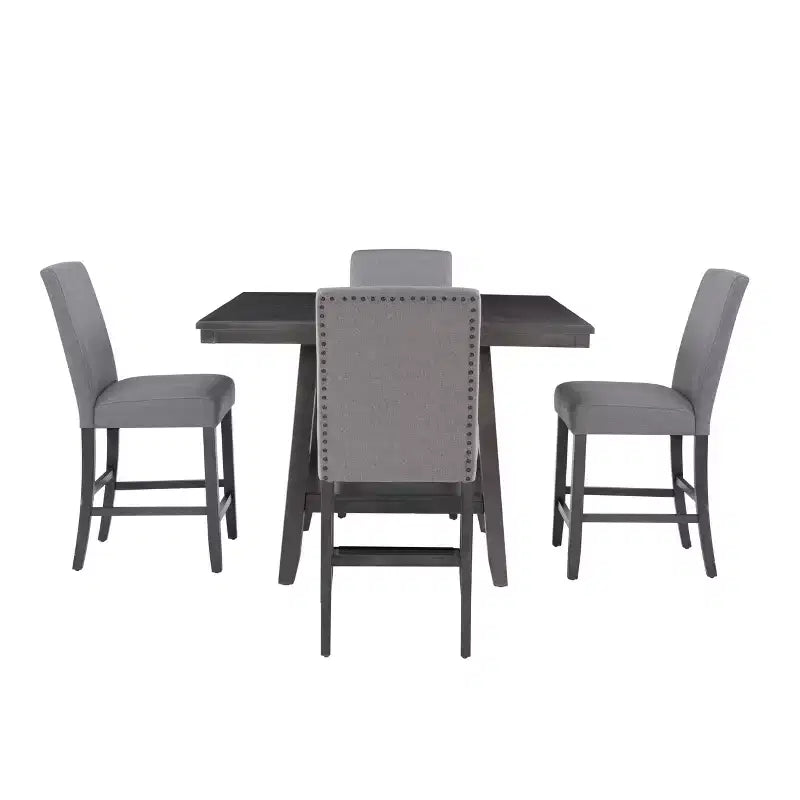 Ensemble de salle à manger Powell 5 pièces Barnes hauteur comptoir gris