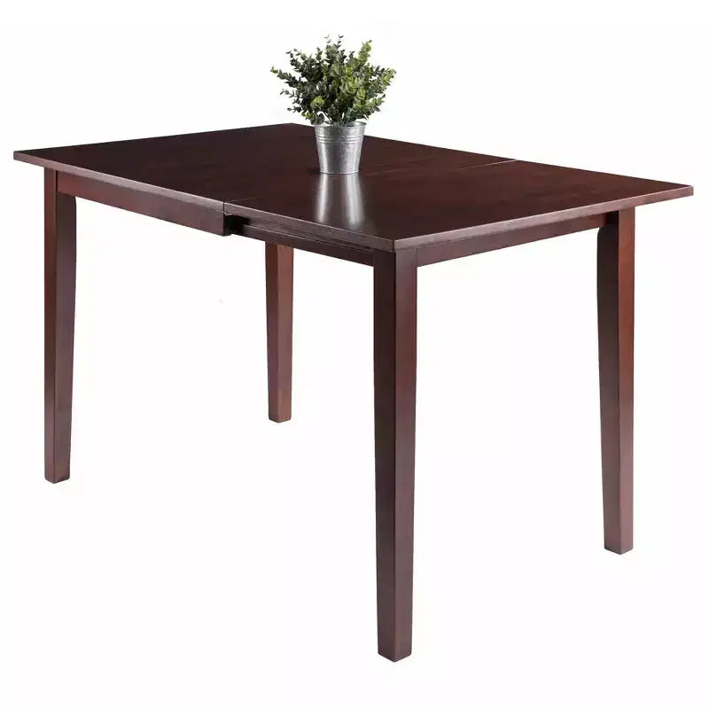 Ensemble de table à manger pliable Perrone 3 pièces avec chaises à dossier ajouré Noyer - Winsome : Design compact et peu encombrant pour 4 personnes
