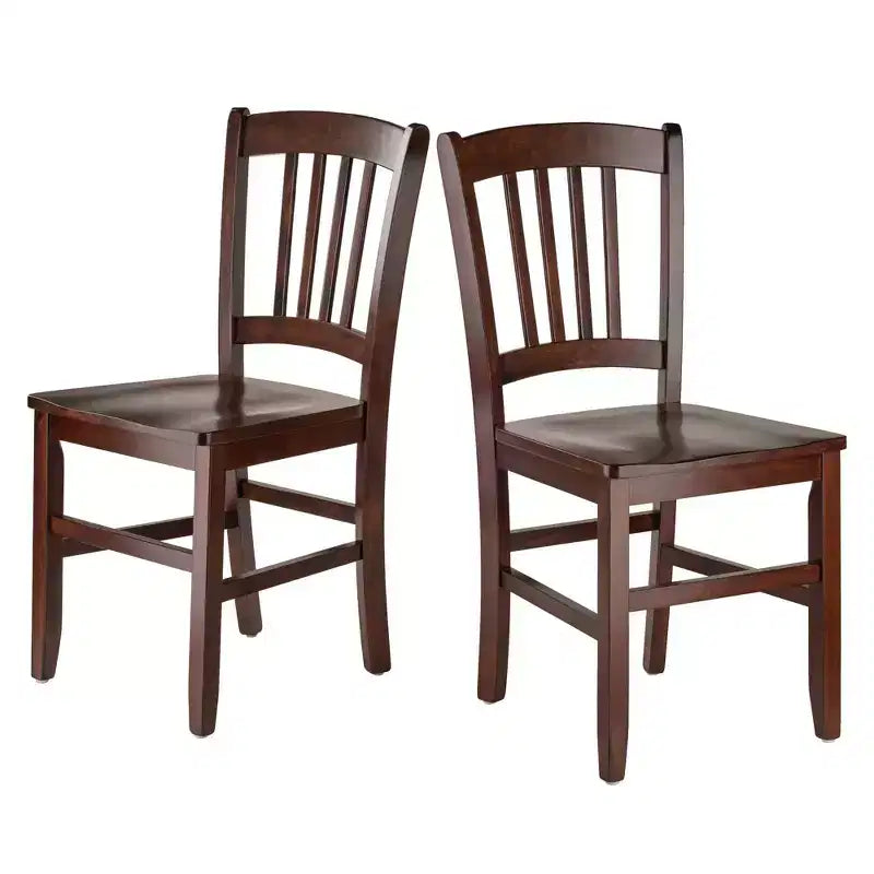 Ensemble de table à manger pliable Perrone 3 pièces avec chaises à dossier ajouré Noyer - Winsome : Design compact et peu encombrant pour 4 personnes