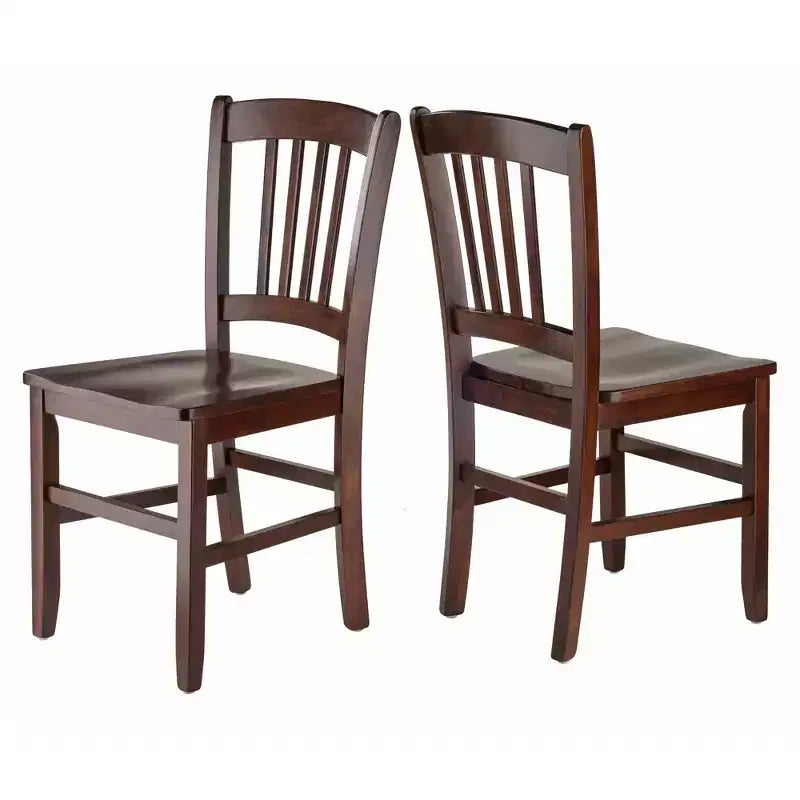 Ensemble de table à manger pliable Perrone 3 pièces avec chaises à dossier ajouré Noyer - Winsome : Design compact et peu encombrant pour 4 personnes