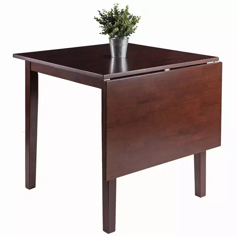 Ensemble de table à manger pliable Perrone 3 pièces avec chaises à dossier ajouré Noyer - Winsome : Design compact et peu encombrant pour 4 personnes