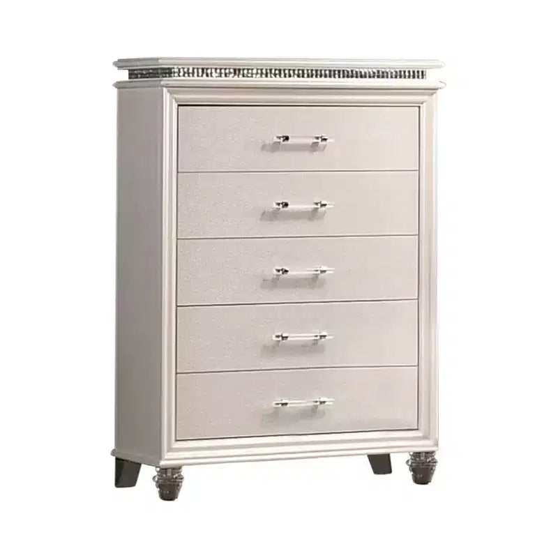 Ensemble de chambre en granit 3 pièces California King avec table de chevet et commode Blanc perle - HOMES: Inside + Out