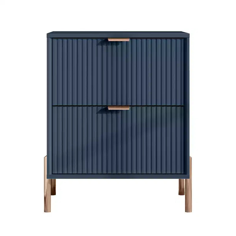 Ensemble de chambre Festivo 4 pièces - commode, chiffonnier et 2 tables de nuit 2 tiroirs - Bleu Marine - Design Élégance Moderne