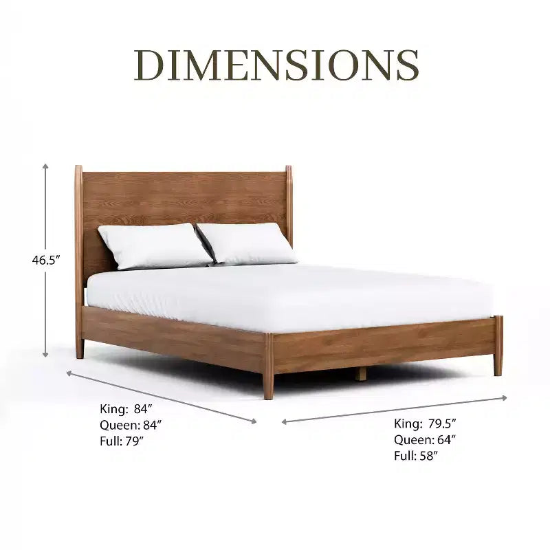 HOMES: Inside + Out Ensemble de chambre à coucher 3 pièces Queen Riverstone Mid-Century Modern avec 2 tables de nuit Noyer