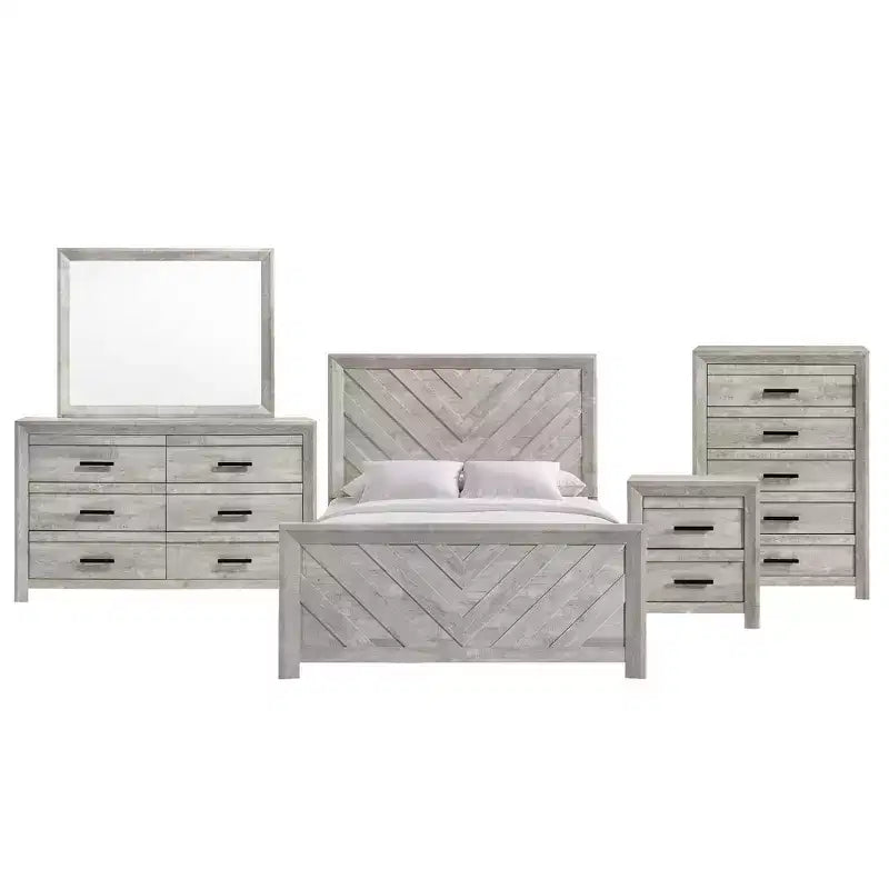5pc Keely Panel Bedroom Set White - Picket House Furnishings
