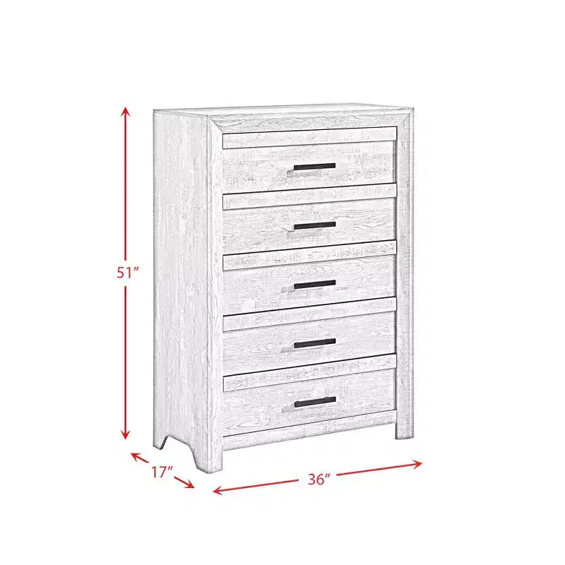 Ensemble de chambre à coucher 5 pièces Keely Panel blanc – Picket House Furnishings