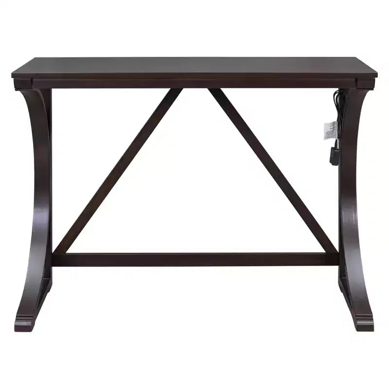 Ensemble de salle à manger 3 pièces à hauteur de comptoir de style ferme avec port USB et tabourets rembourrés - ModernLuxe