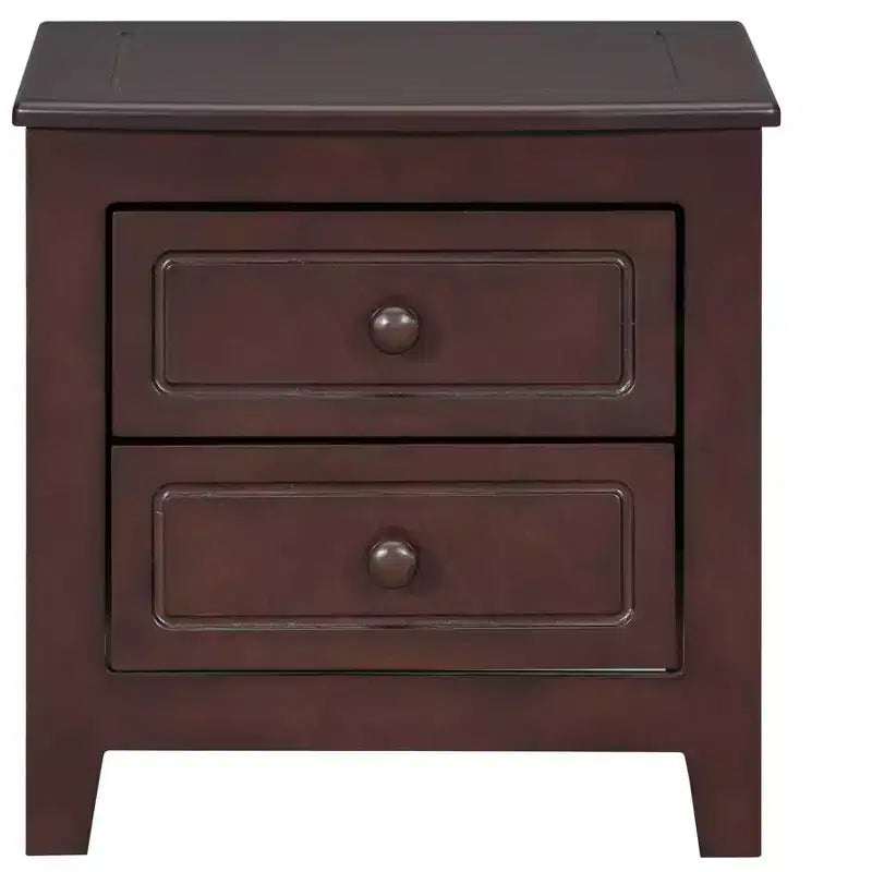 Ensembles de chambre à coucher 3 pièces, lit plateforme en bois taille Queen/Full avec deux tables de chevet-ModernLuxe