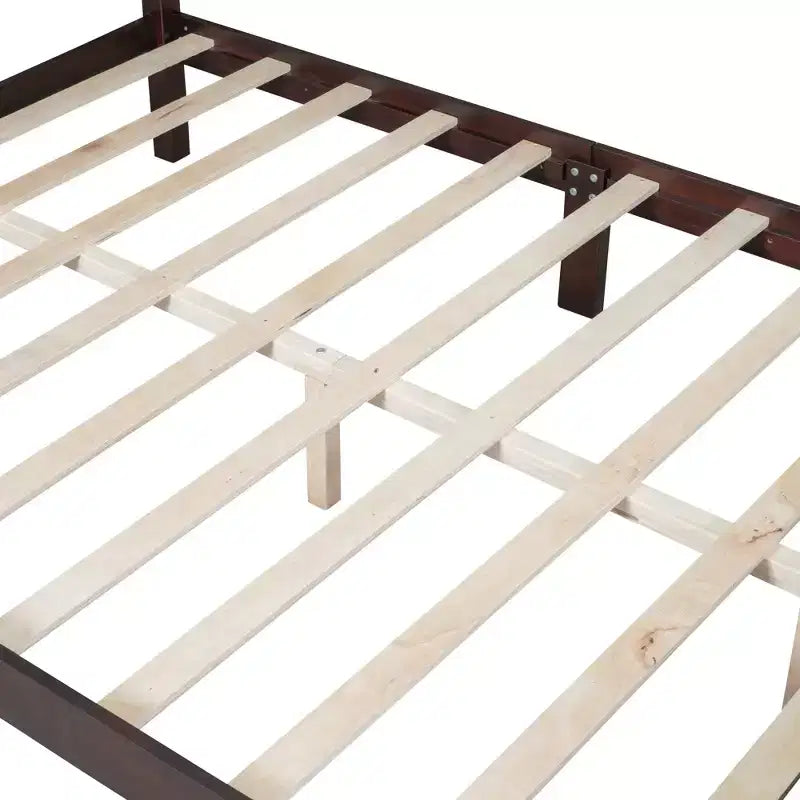 Ensembles de chambre à coucher 3 pièces, lit plateforme en bois taille Queen/Full avec deux tables de chevet-ModernLuxe