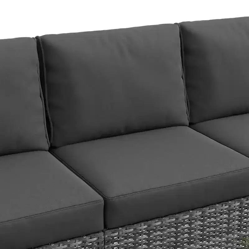 Ensemble de meubles de patio Outsunny rembourrés, table basse avec fonction de rangement