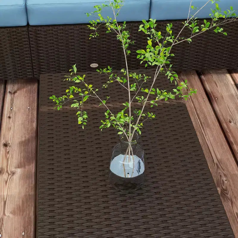 Ensemble de meubles de patio Outsunny rembourrés, table basse avec fonction de rangement
