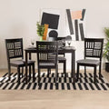 Baxton Studio Deanna Modern Fabric Wood Dining Set