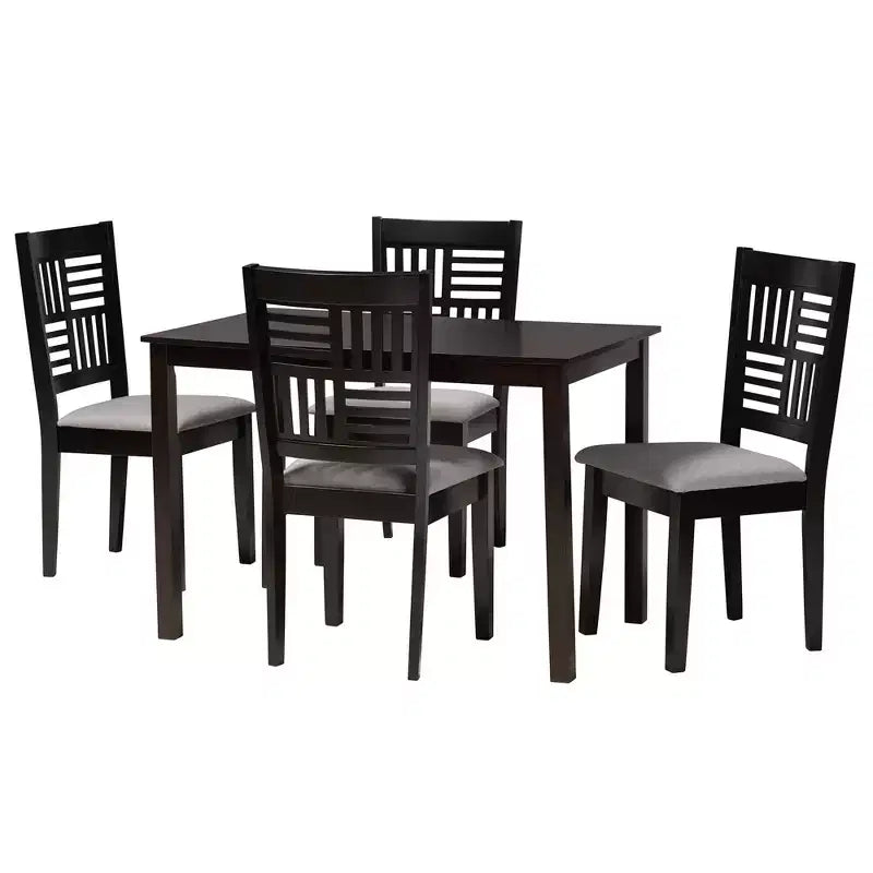 Ensemble de salle à manger Baxton Studio Deanna en tissu et bois de style moderne