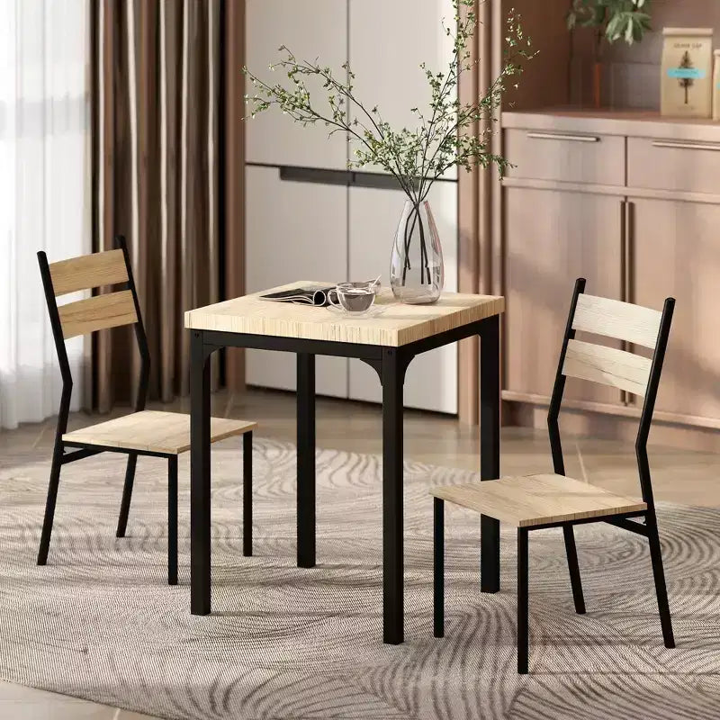 Ensemble de salle à manger 3 pièces HOMCOM avec 2 chaises assorties et design polyvalent pour petits espaces