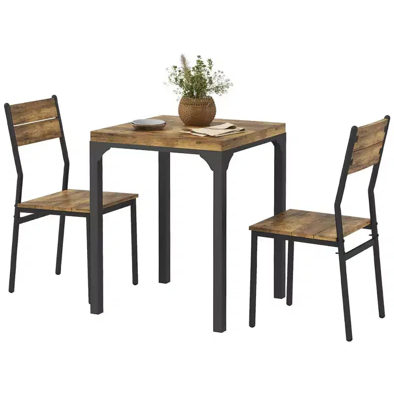 Ensemble de salle à manger 3 pièces HOMCOM avec 2 chaises assorties et design polyvalent pour petits espaces