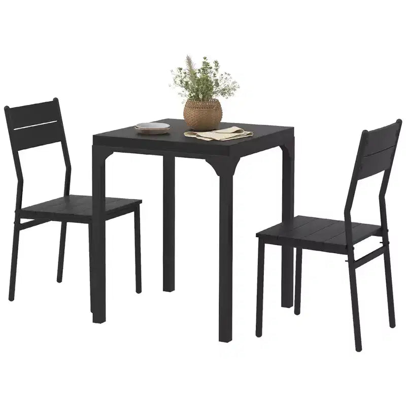 Ensemble de salle à manger 3 pièces HOMCOM avec 2 chaises assorties et design polyvalent pour petits espaces