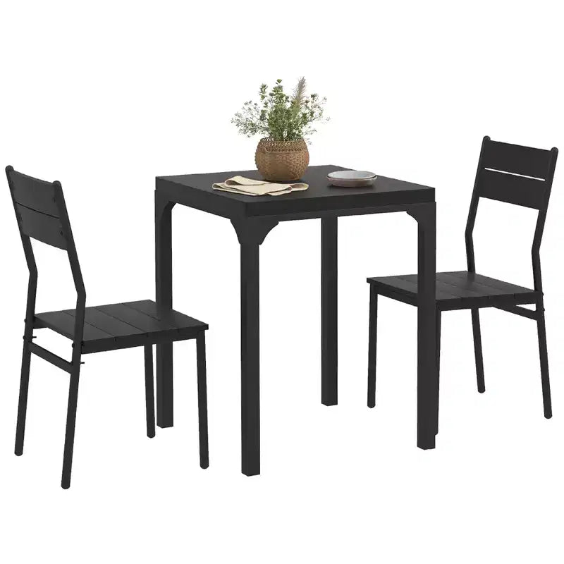 HOMCOM 3 Piece Kitchen Table Dining Set with 2 Matching Chairs & Versatile Design for Small Space