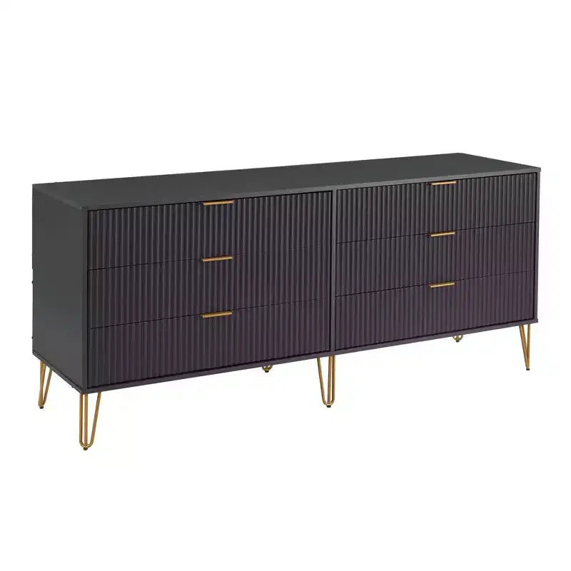 Ensemble 3 pièces Manhattan Comfort Dumbo comprenant une commode à 5 tiroirs, une commode à 6 tiroirs et une table de chevet
