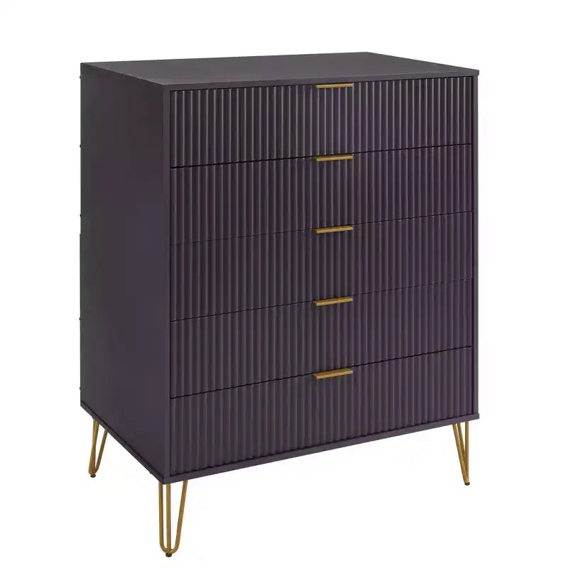 Ensemble 3 pièces Manhattan Comfort Dumbo comprenant une commode à 5 tiroirs, une commode à 6 tiroirs et une table de chevet