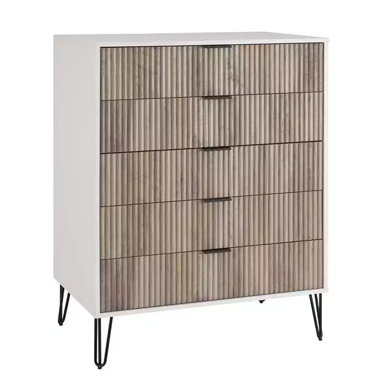 Ensemble 3 pièces Manhattan Comfort Dumbo comprenant une commode à 5 tiroirs, une commode à 6 tiroirs et une table de chevet