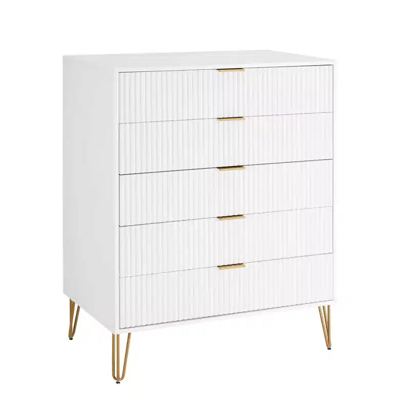 Ensemble de commodes Manhattan Comfort Dumbo 2 pièces moderne avec 5 tiroirs et 3 tiroirs
