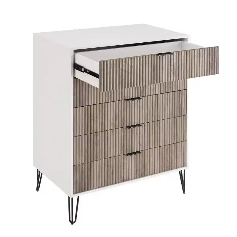 Ensemble de commodes Manhattan Comfort Dumbo 2 pièces moderne avec 5 tiroirs et 3 tiroirs