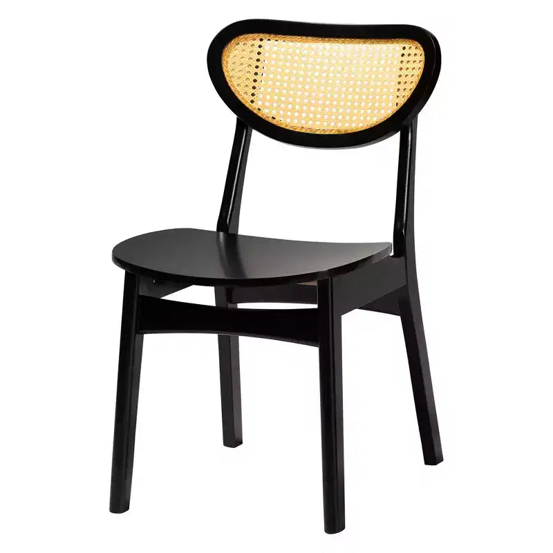 Ensemble de salle à manger 5 pièces Baxton Studio Jeriah en bois et rotin tissé, style moderne du milieu du siècle