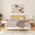 Plank+Beam Solid Wood Duo Queen Bedroom Set with 2 Nightstands, White/Birch