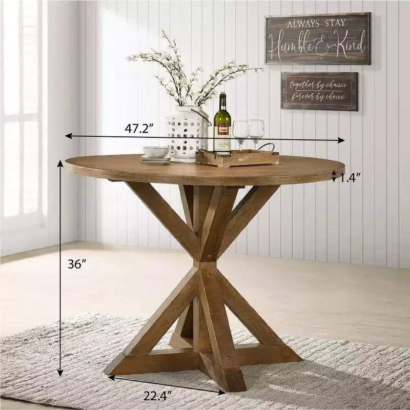 Ensemble de salle à manger 5 pièces Roundhill Furniture Windvale en bois à hauteur de comptoir avec piétement en X