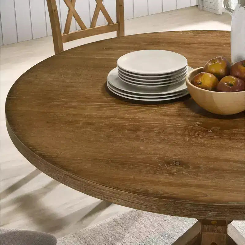 Ensemble de salle à manger 5 pièces Roundhill Furniture Windvale en bois à hauteur de comptoir avec piétement en X