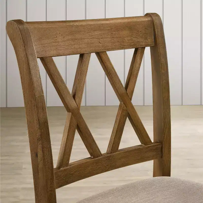 Ensemble de salle à manger 5 pièces Roundhill Furniture Windvale en bois à hauteur de comptoir avec piétement en X