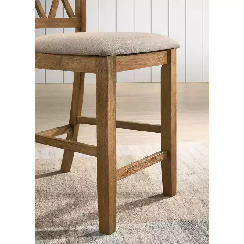 Ensemble de salle à manger 5 pièces Roundhill Furniture Windvale en bois à hauteur de comptoir avec piétement en X