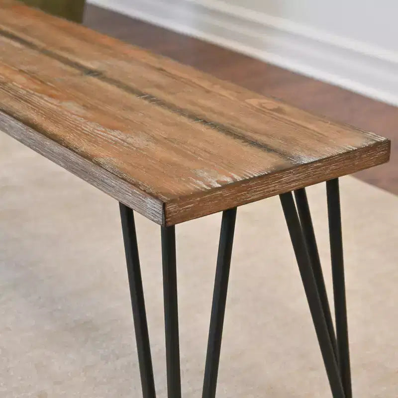 Ensemble de salle à manger 6 pièces Amisos, table à manger avec pieds épingles, 4 chaises et un banc en bois, 3 options de couleur