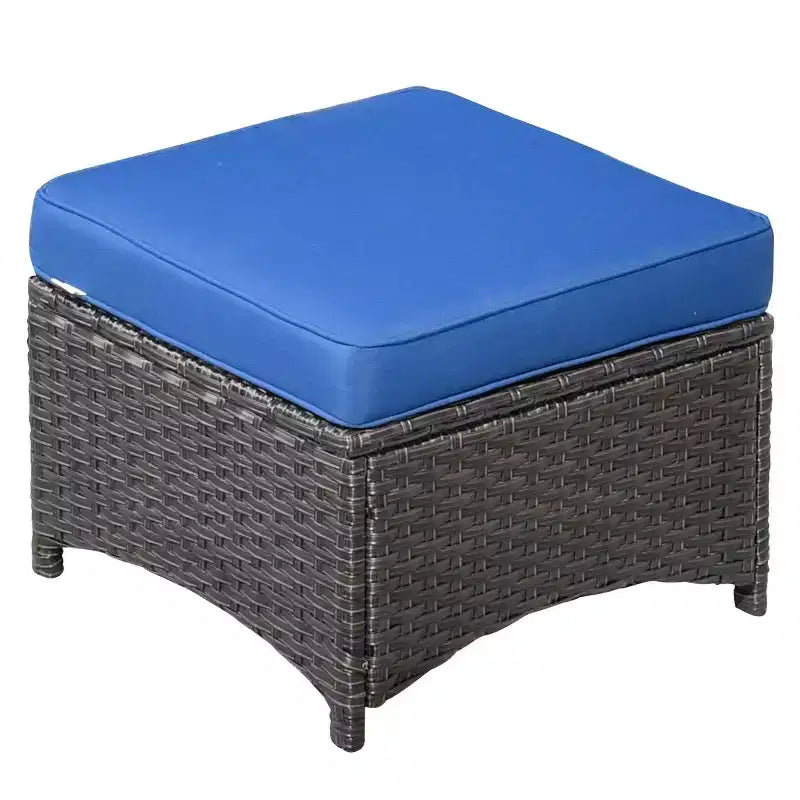 Ensemble de conversation 7 pièces Ovios Orlando en rotin gris pour patio extérieur avec coussins