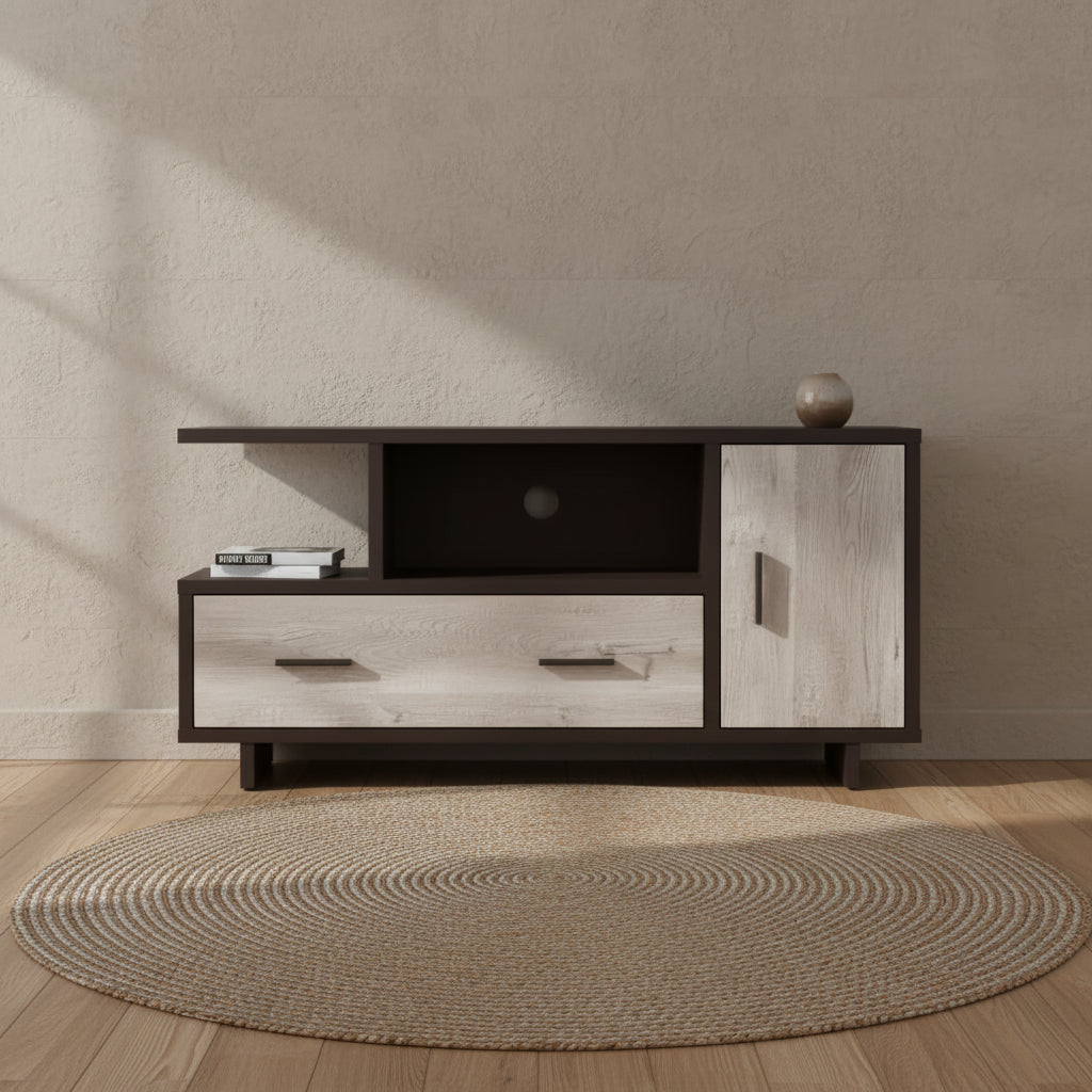 Alexis 48 Modern TV Stand with Storage & Cable Management for TVs up to 55- Espresso and Grey Two