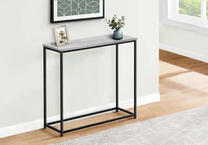 31,5 Table basse moderne - Gris avec structure en métal noir