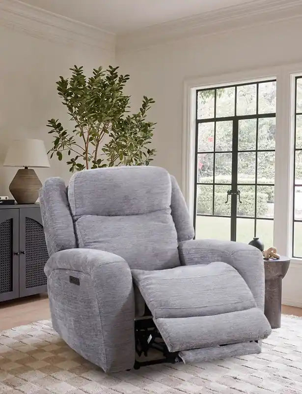 Fauteuil inclinable électrique en tissu 38 avec port USB - Gris colombe
