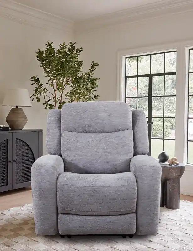 Fauteuil inclinable électrique en tissu 38 avec port USB - Gris colombe