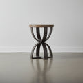 Brewer 20 Industrial Solid Wood Round End Table - Rustic Honey
