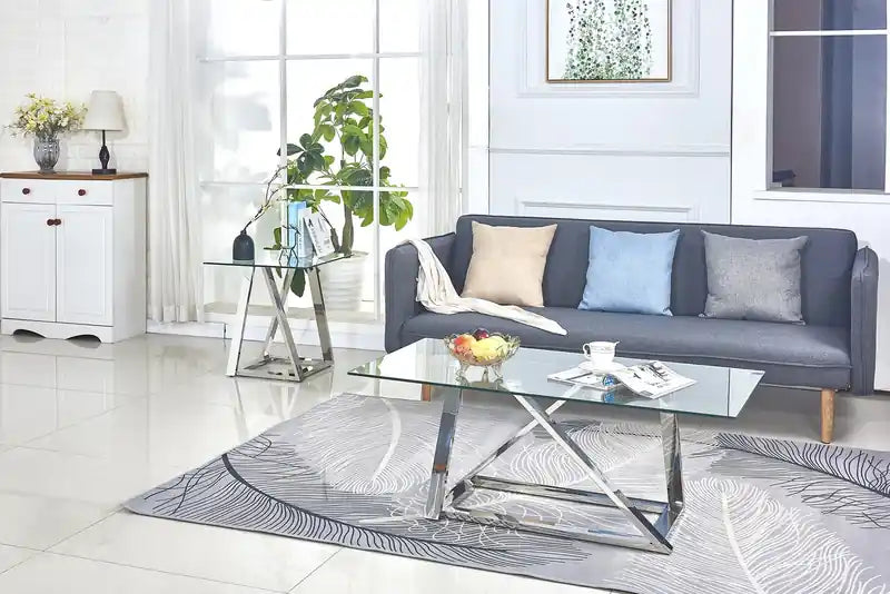 47 Table basse moderne en verre