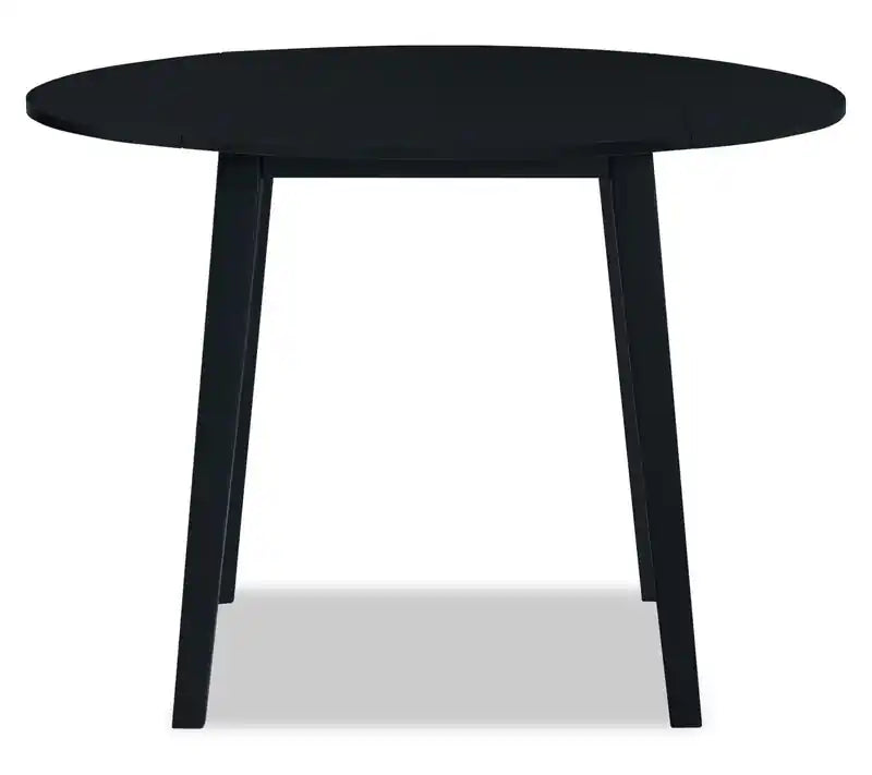 Table de salle à manger à abattants, 42 po ronde - Blanc et marron deux tons