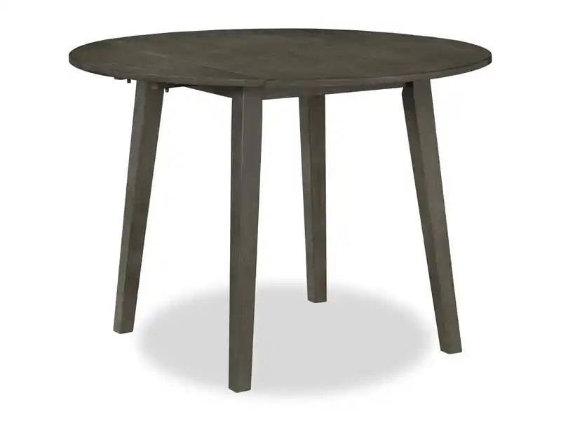 Table de salle à manger à abattants, 42 po ronde - Blanc et marron deux tons